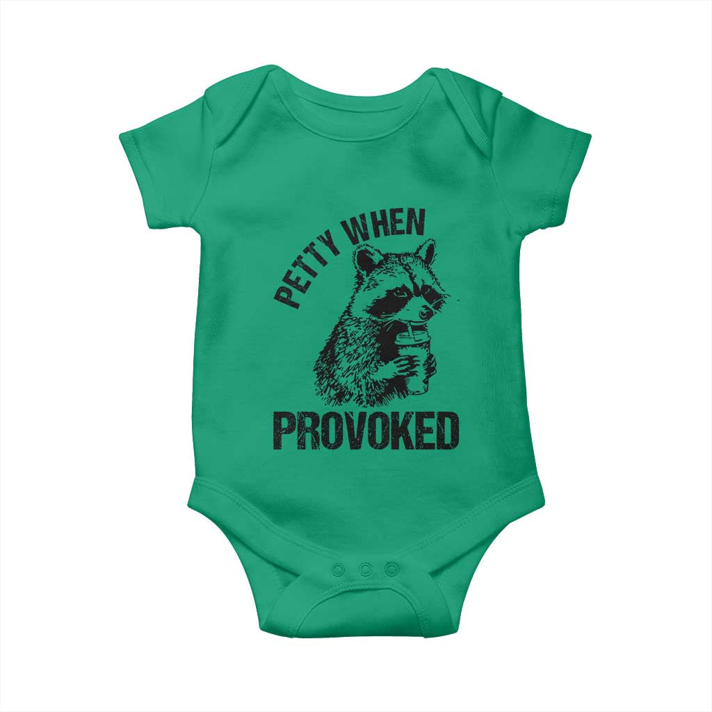 Petty When Provoked Baby Onesie Funny Raccoon Meme - Wonder Print Shop
