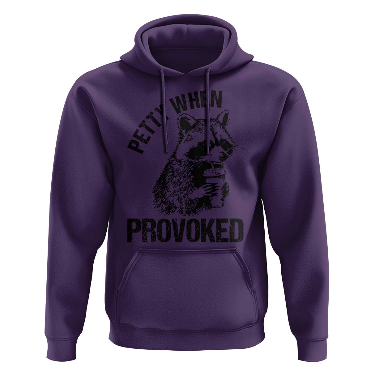 Petty When Provoked Hoodie Funny Raccoon Meme - Wonder Print Shop