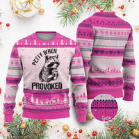 Petty When Provoked Ugly Christmas Sweater Funny Raccoon Meme - Wonder Print Shop