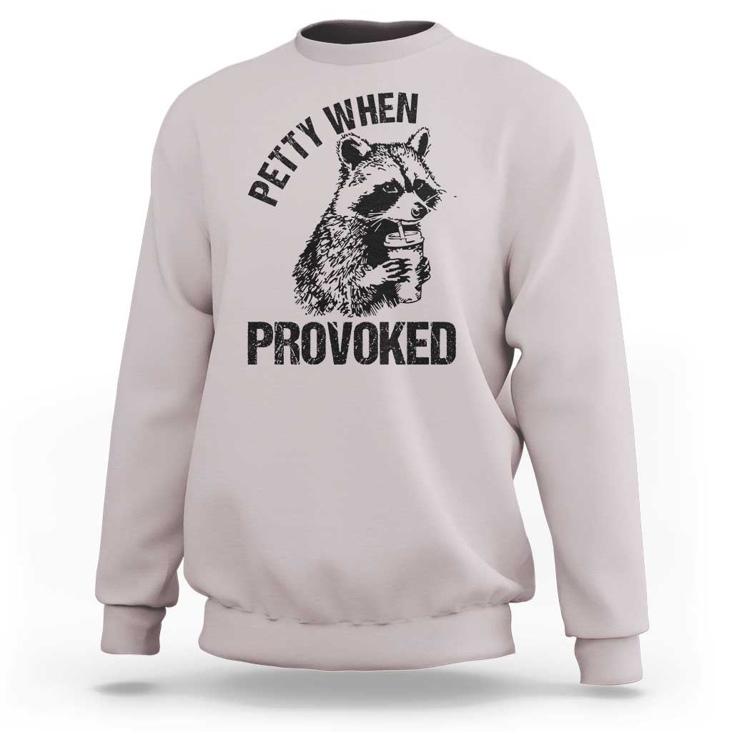 Petty When Provoked Sweatshirt Funny Raccoon Meme - Wonder Print Shop