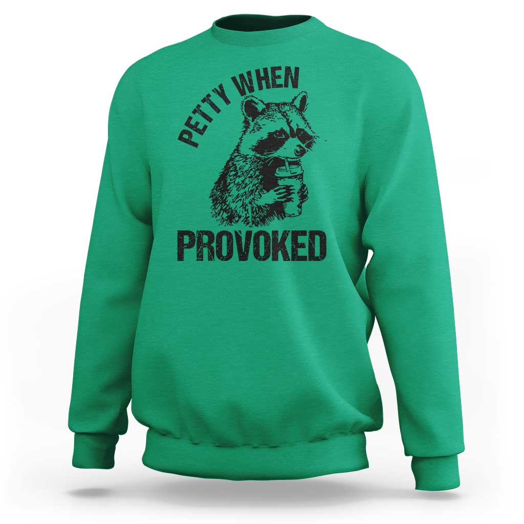 Petty When Provoked Sweatshirt Funny Raccoon Meme - Wonder Print Shop