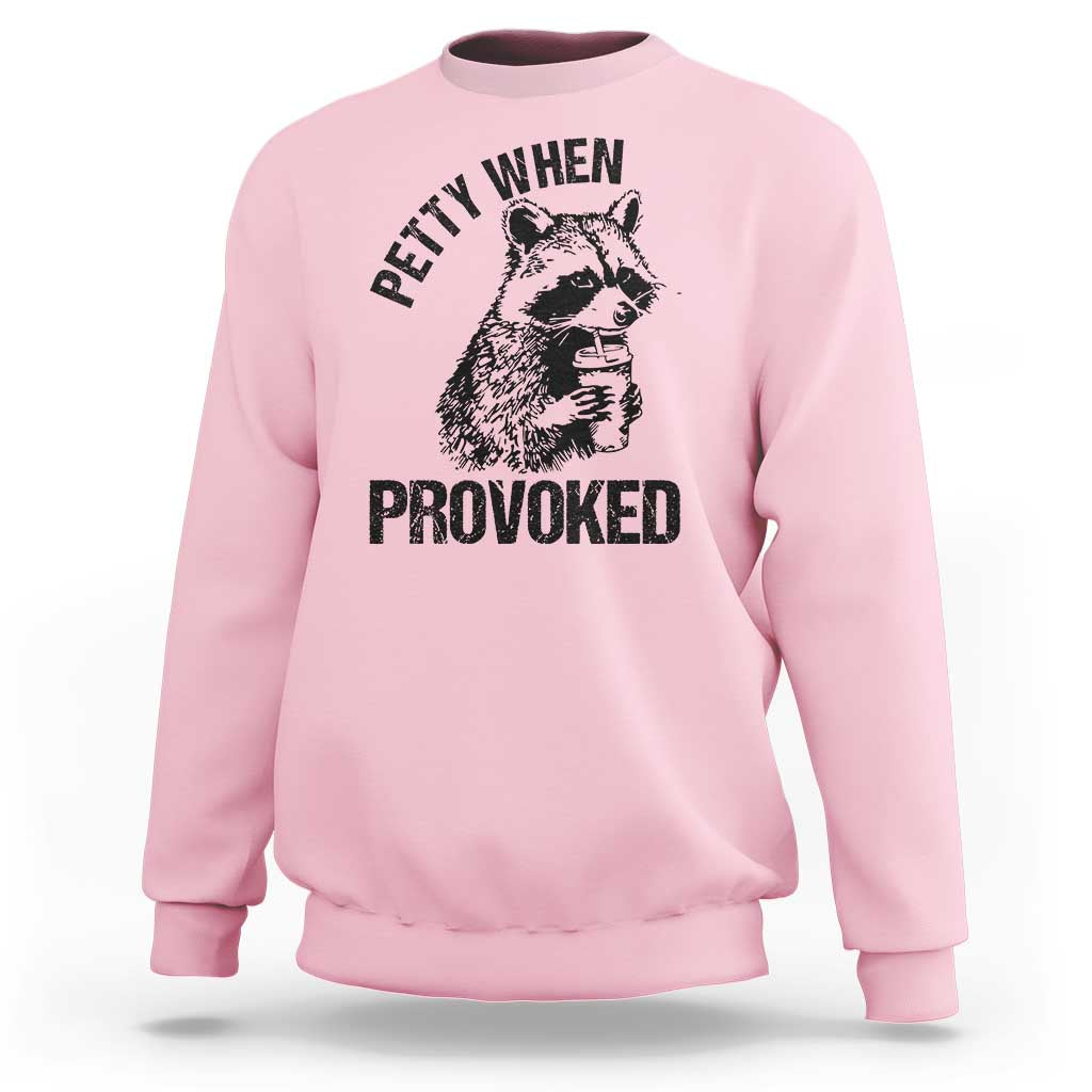 Petty When Provoked Sweatshirt Funny Raccoon Meme - Wonder Print Shop