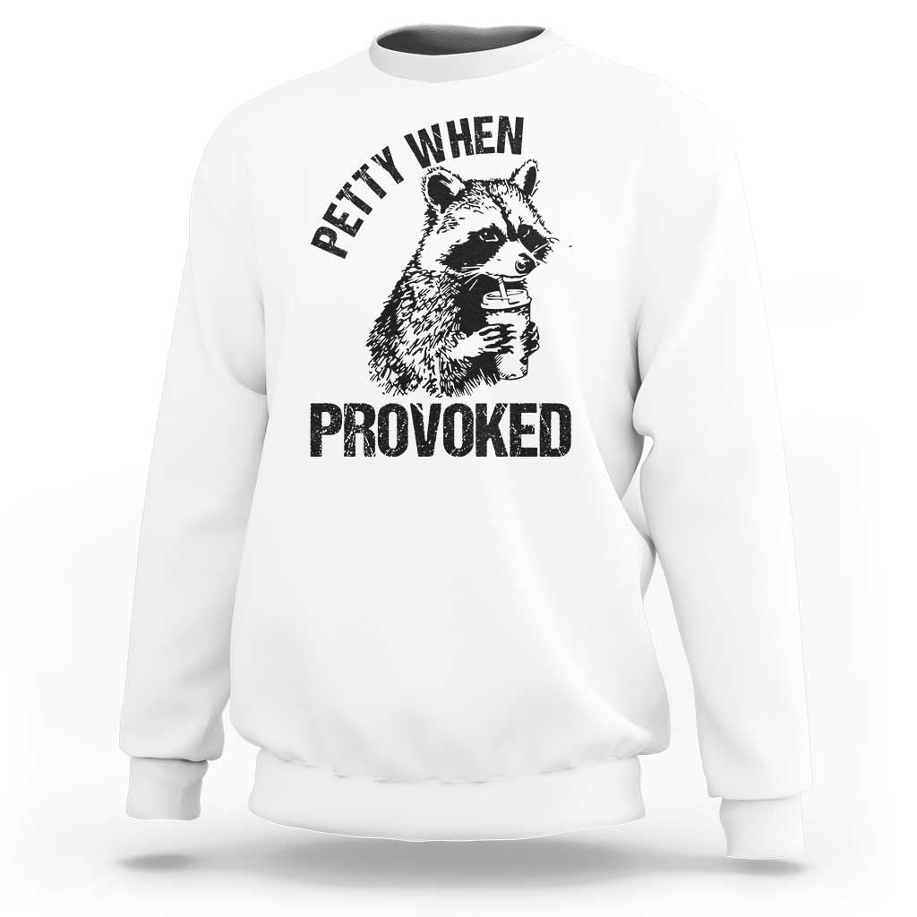 Petty When Provoked Sweatshirt Funny Raccoon Meme - Wonder Print Shop