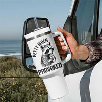 Petty When Provoked Tumbler With Handle Funny Raccoon Meme - Wonder Print Shop