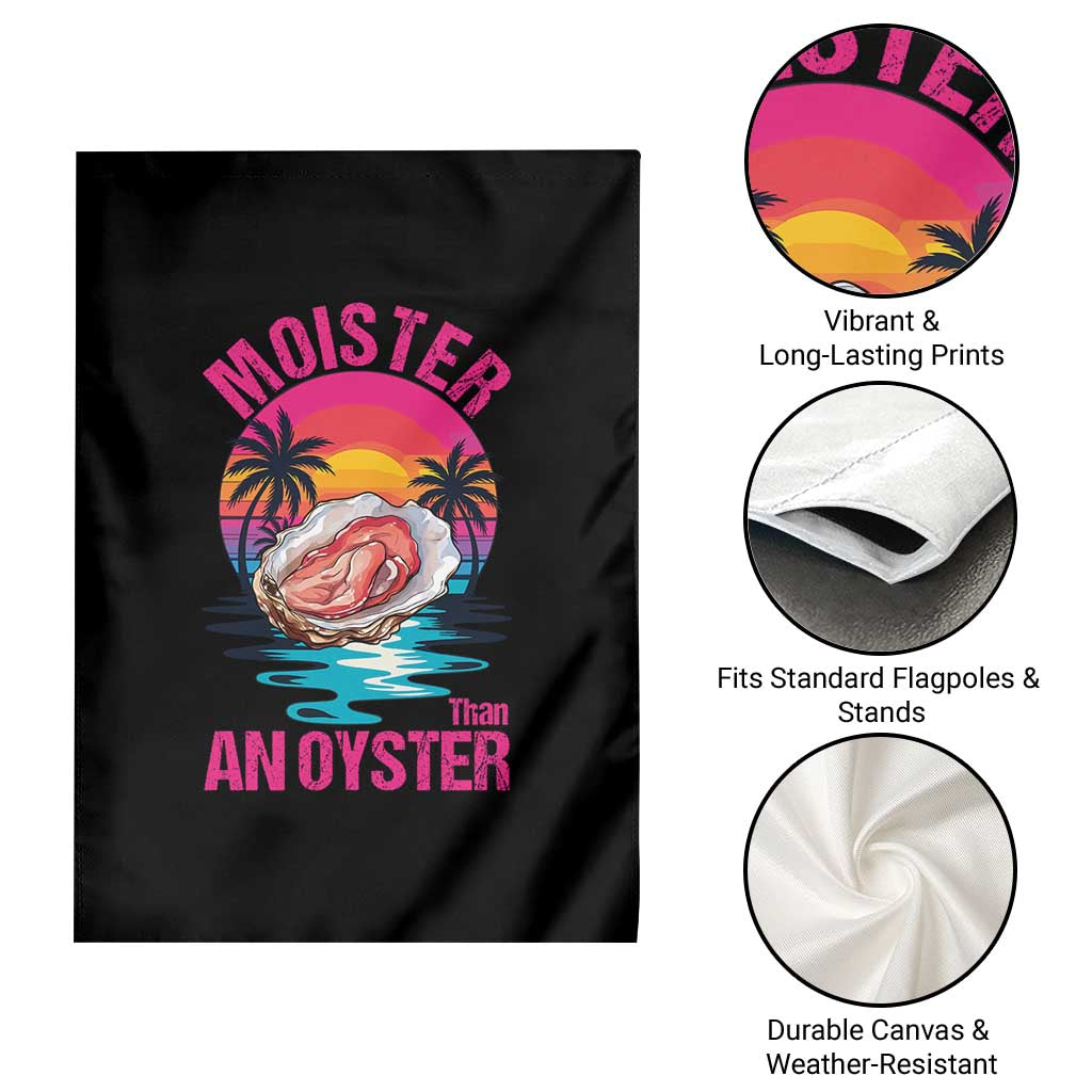Moister Than An Oyster Garden Flag Funny Inappropriate Adult Humor Women - Wonder Print Shop