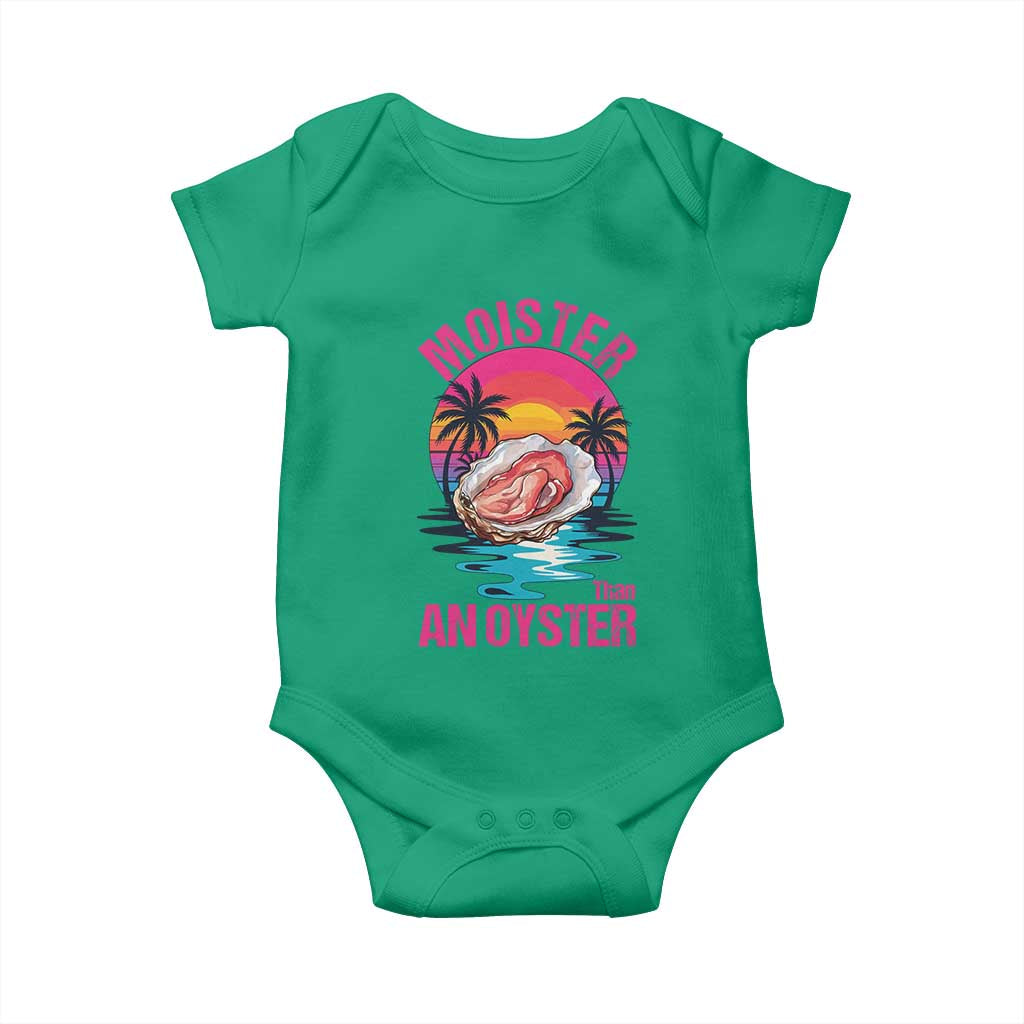 Moister Than An Oyster Baby Onesie Funny Inappropriate Adult Humor Women - Wonder Print Shop