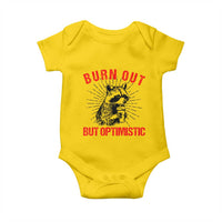 Burnt Out But Optimistic Baby Onesie Funny Raccoon Meme - Wonder Print Shop