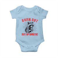 Burnt Out But Optimistic Baby Onesie Funny Raccoon Meme - Wonder Print Shop