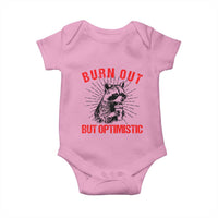 Burnt Out But Optimistic Baby Onesie Funny Raccoon Meme - Wonder Print Shop