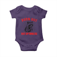 Burnt Out But Optimistic Baby Onesie Funny Raccoon Meme - Wonder Print Shop