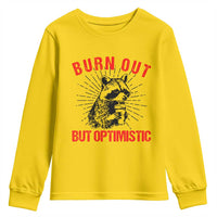 Burnt Out But Optimistic Youth Sweatshirt Funny Raccoon Meme - Wonder Print Shop