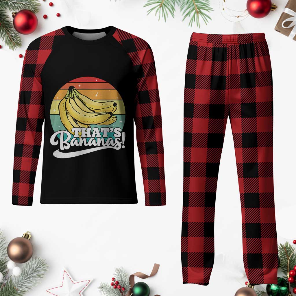 That's Bananas Plaid Pajama Set Funny Banana Lover Saying - Wonder Print Shop