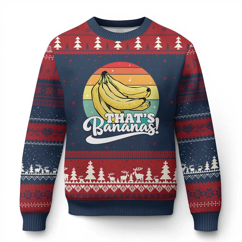 That's Bananas Ugly Christmas Sweater Funny Banana Lover Saying - Wonder Print Shop