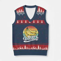 That's Bananas V-Neck Knit Sweater Vest Funny Banana Lover Saying - Wonder Print Shop