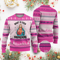 What Is Even Happening Ugly Christmas Sweater Funny Christian - Wonder Print Shop