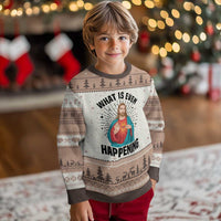 What Is Even Happening Ugly Christmas Sweater Funny Christian - Wonder Print Shop