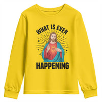 What Is Even Happening Youth Sweatshirt Funny Christian - Wonder Print Shop