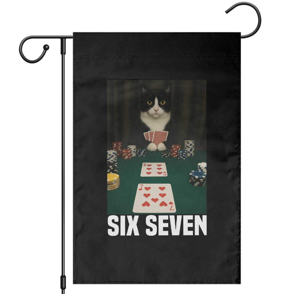 67 Poker Cat Garden Flag Funny Six Seven Meme - Wonder Print Shop