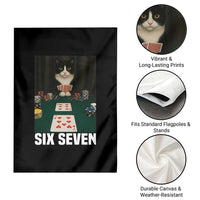 67 Poker Cat Garden Flag Funny Six Seven Meme - Wonder Print Shop