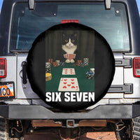 67 Poker Cat Spare Tire Cover Funny Six Seven Meme - Wonder Print Shop