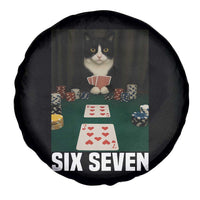 67 Poker Cat Spare Tire Cover Funny Six Seven Meme - Wonder Print Shop