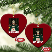 67 Poker Cat Ceramic Ornament Funny Six Seven Meme - Wonder Print Shop