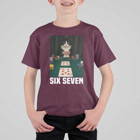 67 Poker Cat T Shirt For Kid Funny Six Seven Meme - Wonder Print Shop