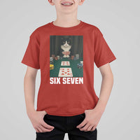 67 Poker Cat T Shirt For Kid Funny Six Seven Meme - Wonder Print Shop