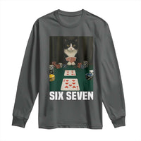 67 Poker Cat Long Sleeve Shirt Funny Six Seven Meme - Wonder Print Shop