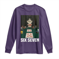 67 Poker Cat Long Sleeve Shirt Funny Six Seven Meme - Wonder Print Shop