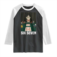 67 Poker Cat Raglan Shirt Funny Six Seven Meme - Wonder Print Shop