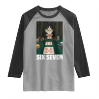 67 Poker Cat Raglan Shirt Funny Six Seven Meme - Wonder Print Shop