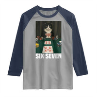 67 Poker Cat Raglan Shirt Funny Six Seven Meme - Wonder Print Shop