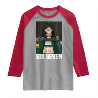 67 Poker Cat Raglan Shirt Funny Six Seven Meme - Wonder Print Shop