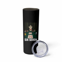 67 Poker Cat Skinny Tumbler Funny Six Seven Meme - Wonder Print Shop