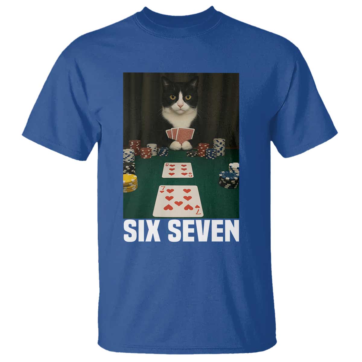 67 Poker Cat T Shirt Funny Six Seven Meme - Wonder Print Shop