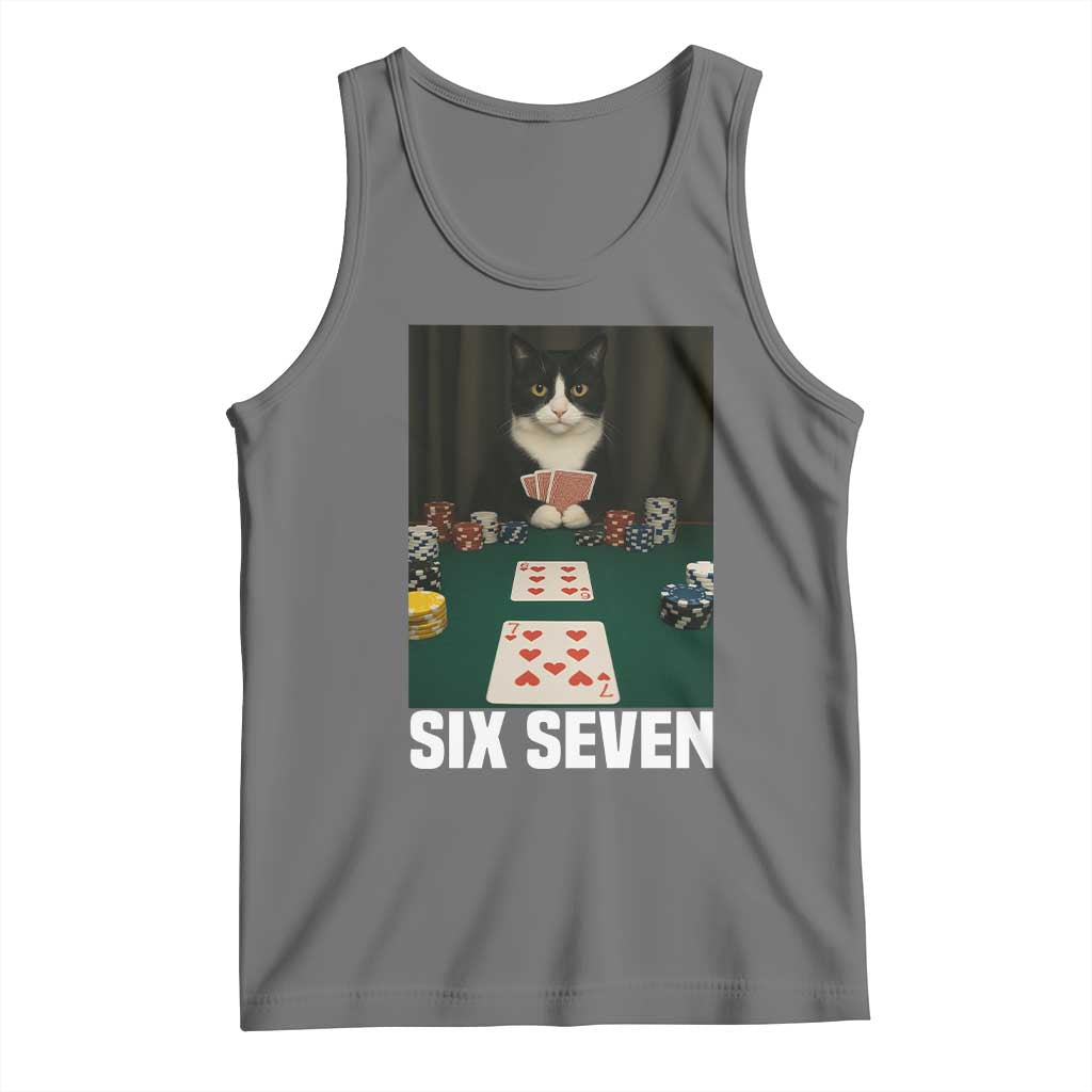67 Poker Cat Tank Top Funny Six Seven Meme - Wonder Print Shop