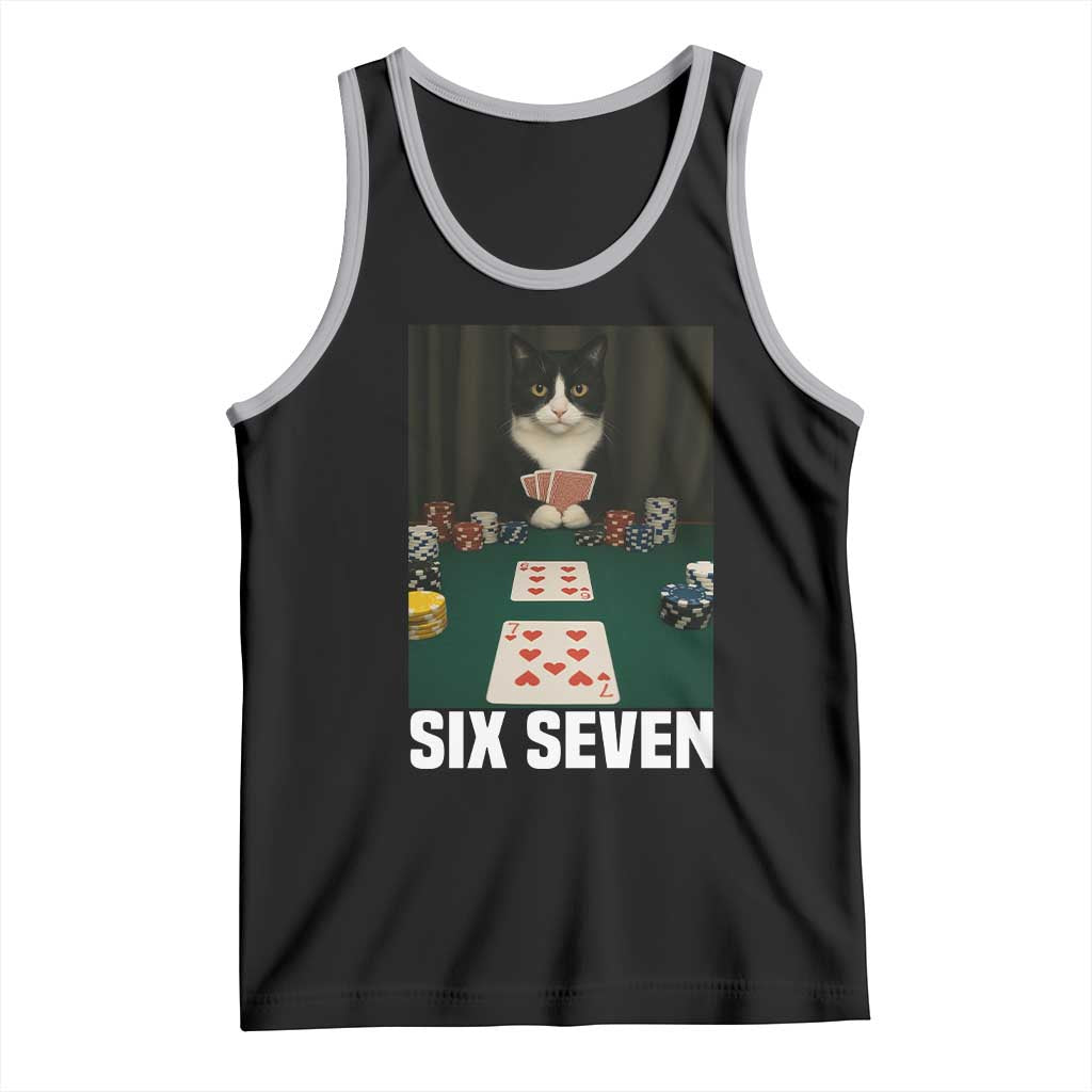 67 Poker Cat Tank Top Funny Six Seven Meme - Wonder Print Shop
