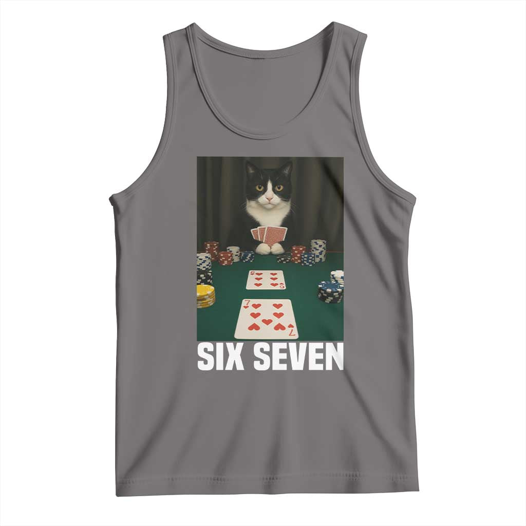 67 Poker Cat Tank Top Funny Six Seven Meme - Wonder Print Shop