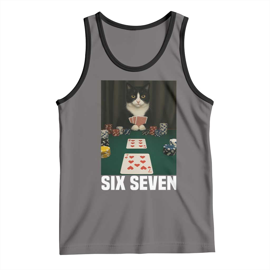 67 Poker Cat Tank Top Funny Six Seven Meme - Wonder Print Shop