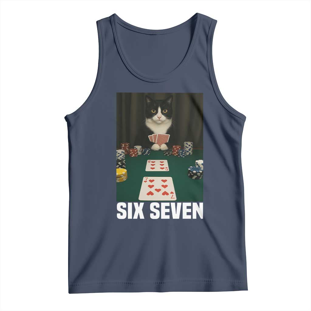 67 Poker Cat Tank Top Funny Six Seven Meme - Wonder Print Shop