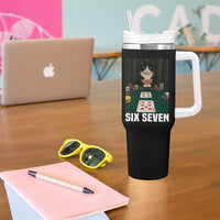 67 Poker Cat Tumbler With Handle Funny Six Seven Meme - Wonder Print Shop