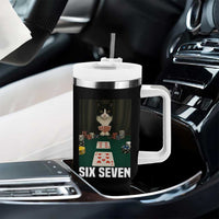 67 Poker Cat Tumbler With Handle Funny Six Seven Meme - Wonder Print Shop