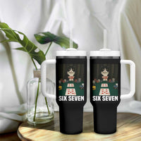67 Poker Cat Tumbler With Handle Funny Six Seven Meme - Wonder Print Shop
