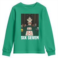67 Poker Cat Youth Sweatshirt Funny Six Seven Meme - Wonder Print Shop