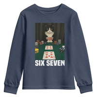 67 Poker Cat Youth Sweatshirt Funny Six Seven Meme - Wonder Print Shop