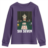 67 Poker Cat Youth Sweatshirt Funny Six Seven Meme - Wonder Print Shop