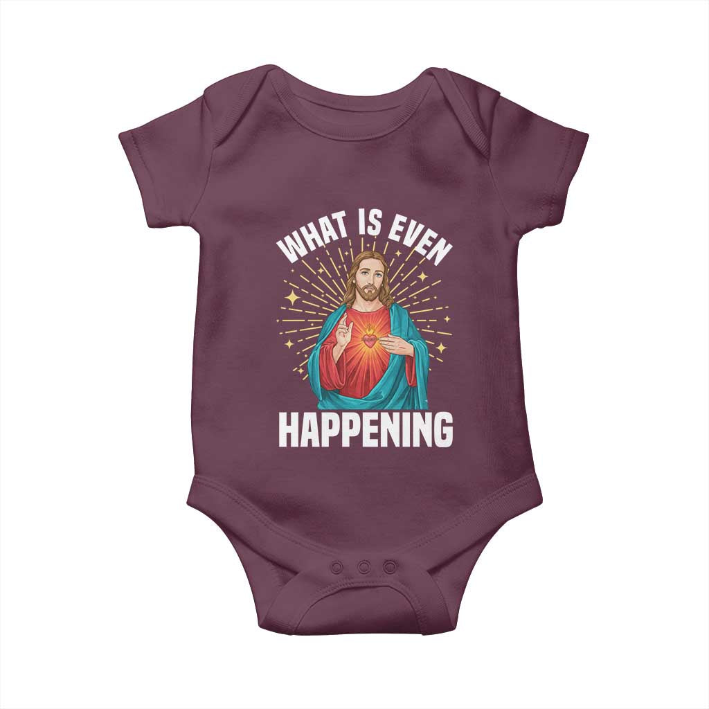 Funny Christian Baby Onesie What Is Even Happening - Wonder Print Shop
