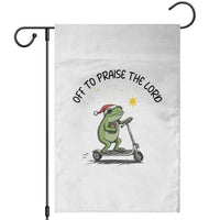 Off To Praise The Lord Garden Flag Funny Frog Christian - Wonder Print Shop