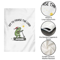 Off To Praise The Lord Garden Flag Funny Frog Christian - Wonder Print Shop